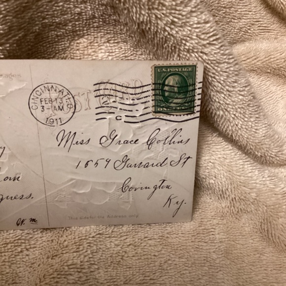 VINTAGE Embossed Valentines postcard 191 - Picture 3 of 5